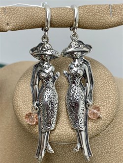 *Серьги Мадам Фианит арт. 0545С-849 вес 16,5 г - фото 199632