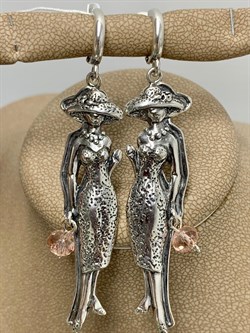 *Серьги Мадам Фианит арт. 0545С-849 вес 16,5 г - фото 199634