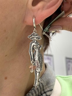 *Серьги Мадам Фианит арт. 0545С-849 вес 16,5 г - фото 199635