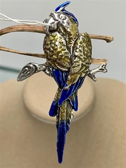 *Брошь Попугай Эмаль арт. 0697Б-879 Вес 10,7 г - фото 199683