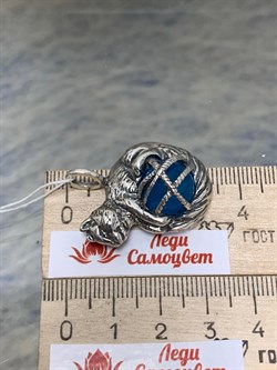 *Подвеска Голубой Улексит иск Клубок арт. 0785П-055 вес 13,4 г - фото 199719 *Подвеска Голубой Улексит иск Клубок арт. 0785П-055 вес 13,4 г - фото 199719