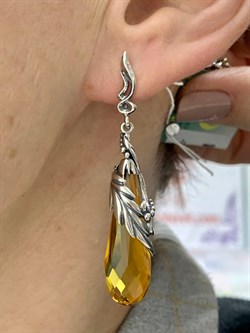 *Серьги Цитрин иск. Дефиле арт. 1001С-323 вес 12,4 г - фото 199852 *Серьги Цитрин иск. Дефиле арт. 1001С-323 вес 12,4 г - фото 199852