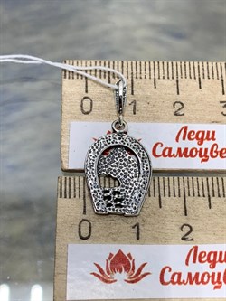 *Подвеска Подкова Лошадь На счастье Фианит арт. 1146П-257 вес 2,2 г - фото 199975
