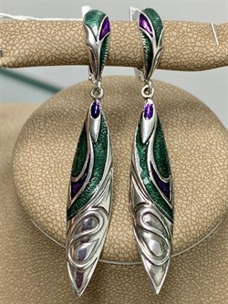 *Серьги Там-там Эмаль арт. 1157С-637 Вес 6,3 г - фото 199992 *Серьги Там-там Эмаль арт. 1157С-637 Вес 6,3 г - фото 199992