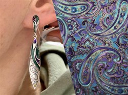 *Серьги Там-там Эмаль арт. 1157С-637 Вес 6,3 г - фото 199997 *Серьги Там-там Эмаль арт. 1157С-637 Вес 6,3 г - фото 199997