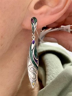 *Серьги Там-там Эмаль арт. 1157С-637 Вес 6,3 г - фото 199998 *Серьги Там-там Эмаль арт. 1157С-637 Вес 6,3 г - фото 199998