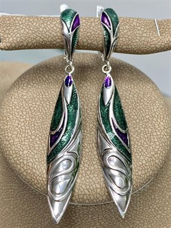 *Серьги Там-там Эмаль арт. 1157С-637 Вес 6,3 г - фото 200000 *Серьги Там-там Эмаль арт. 1157С-637 Вес 6,3 г - фото 200000