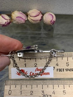 *Брошь Зонтик Эмаль арт. 1451Б-736 вес 12,2 г - фото 200211