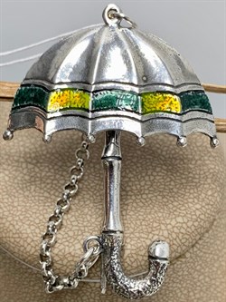*Брошь Зонтик Эмаль арт. 1451Б-794 вес 11,5 г - фото 200216