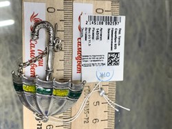 *Брошь Зонтик Эмаль арт. 1451Б-794 вес 11,5 г - фото 200220