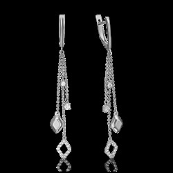 *Серьги Белый Фианит цв Белое арт. 02-4311-00-501-1120-38-411 (вес 3,32 г) - фото 20024 *Серьги Белый Фианит цв Белое арт. 02-4311-00-501-1120-38-411 (вес 3,32 г) - фото 20024