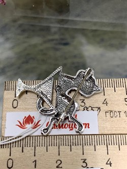 *Брошь Кошка Бокал мартини Эмаль арт. 1527Б-809 Леди Самоцвет Вес 6,8 г - фото 200294 *Брошь Кошка Бокал мартини Эмаль арт. 1527Б-809 Леди Самоцвет Вес 6,8 г - фото 200294