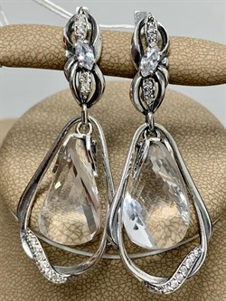 *Серьги Тодес Горный Хрусталь арт. 1542С-822 вес 12,6 г - фото 200316 *Серьги Тодес Горный Хрусталь арт. 1542С-822 вес 12,6 г - фото 200316