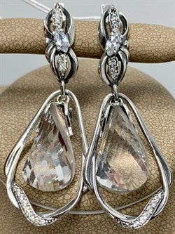 *Серьги Тодес Горный Хрусталь арт. 1542С-822 вес 12,6 г - фото 200318 *Серьги Тодес Горный Хрусталь арт. 1542С-822 вес 12,6 г - фото 200318