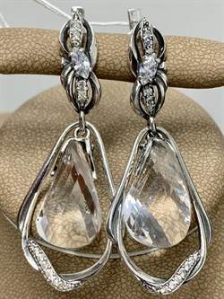 *Серьги Тодес Горный Хрусталь арт. 1542С-822 вес 12,6 г - фото 200319 *Серьги Тодес Горный Хрусталь арт. 1542С-822 вес 12,6 г - фото 200319