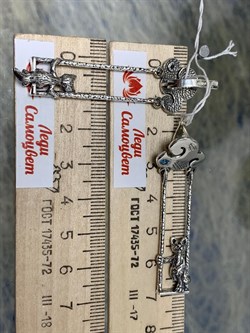 *Серьги Прогулка в облаках Фианит арт. 1562С-664 Леди Самоцвет Вес 10,9 г - фото 200357