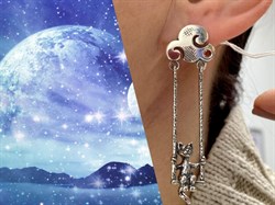 *Серьги Прогулка в облаках Фианит арт. 1562С-626 Леди Самоцвет Вес 11 г - фото 200362