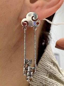 *Серьги Прогулка в облаках Фианит арт. 1562С-626 Леди Самоцвет Вес 11 г - фото 200364