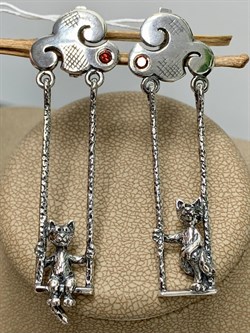 *Серьги Прогулка в облаках Фианит арт. 1562С-626 Леди Самоцвет Вес 11 г - фото 200366