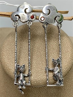 *Серьги Прогулка в облаках Фианит арт. 1562С-626 Леди Самоцвет Вес 11 г - фото 200367