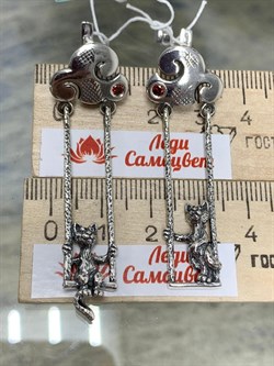 *Серьги Прогулка в облаках Фианит арт. 1562С-626 Леди Самоцвет Вес 11 г - фото 200371