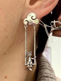 *Серьги Желтый Фианит Прогулка в облаках арт. 1562С-619 Леди Самоцвет Вес 11 г - фото 200379 *Серьги Желтый Фианит Прогулка в облаках арт. 1562С-619 Леди Самоцвет Вес 11 г - фото 200379