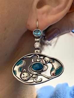 *Серьги Бирюза Сладкая парочка арт. 1579С-121 вес 20 г - фото 200465 *Серьги Бирюза Сладкая парочка арт. 1579С-121 вес 20 г - фото 200465