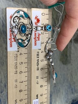 *Серьги Бирюза Сладкая парочка арт. 1579С-121 вес 20 г - фото 200467 *Серьги Бирюза Сладкая парочка арт. 1579С-121 вес 20 г - фото 200467