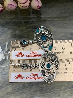 *Серьги Бирюза Сладкая парочка арт. 1579С-121 вес 20 г - фото 200468 *Серьги Бирюза Сладкая парочка арт. 1579С-121 вес 20 г - фото 200468