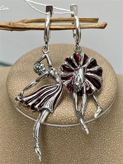 *Серьги Балерина Эмаль арт. 1668С-977 Леди Самоцвет Вес 11,3 г - фото 200757 *Серьги Балерина Эмаль арт. 1668С-977 Леди Самоцвет Вес 11,3 г - фото 200757