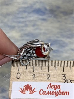 *Подвеска Ночной гость Коралл арт. 1672П-478 вес 6,2 г - фото 200771