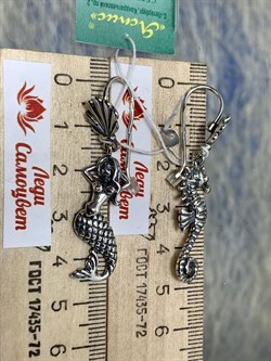 *Серьги Петли Конек и русалка арт. 1699С-068 вес 7,7 г - фото 200862 *Серьги Петли Конек и русалка арт. 1699С-068 вес 7,7 г - фото 200862