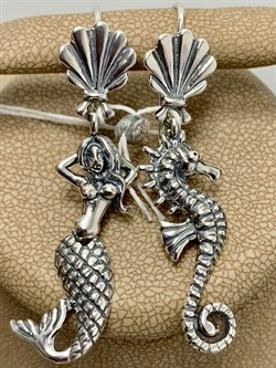 *Серьги Петли Конек и русалка арт. 1699С-068 вес 7,7 г - фото 200868 *Серьги Петли Конек и русалка арт. 1699С-068 вес 7,7 г - фото 200868