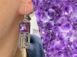 *Серьги Аметист синт Сибелиус арт. 1700С-531 Вес 16,7 г - фото 200878