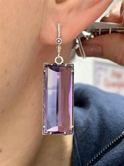 *Серьги Аметист синт Сибелиус арт. 1700С-531 Вес 16,7 г - фото 200883