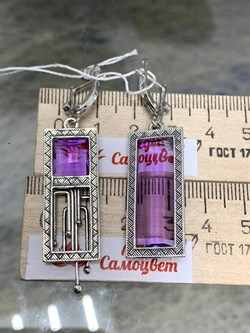 *Серьги Аметист синт Сибелиус арт. 1700С-531 Вес 16,7 г - фото 200886