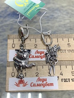 *Серьги Па-а-берегис-сь! арт. 1707С-502 вес 9,4 г - фото 200901