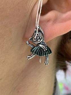 *Серьги Петли Танцорки Эмаль арт. 1725С-819 вес 5,7 г - фото 200983 *Серьги Петли Танцорки Эмаль арт. 1725С-819 вес 5,7 г - фото 200983