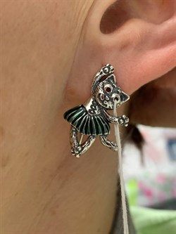 *Серьги Петли Танцорки Эмаль арт. 1725С-819 вес 5,7 г - фото 200984 *Серьги Петли Танцорки Эмаль арт. 1725С-819 вес 5,7 г - фото 200984