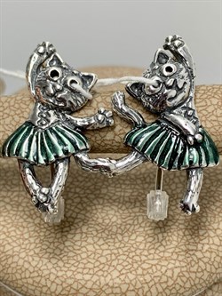 *Серьги Петли Танцорки Эмаль арт. 1725С-819 вес 5,7 г - фото 200986 *Серьги Петли Танцорки Эмаль арт. 1725С-819 вес 5,7 г - фото 200986