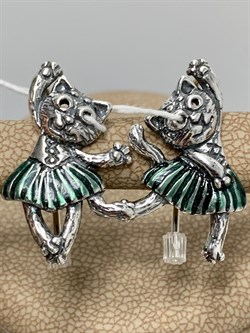 *Серьги Петли Танцорки Эмаль арт. 1725С-819 вес 5,7 г - фото 200987 *Серьги Петли Танцорки Эмаль арт. 1725С-819 вес 5,7 г - фото 200987