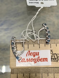 *Серьги Аквамарин цв Белое арт. 21219-389 вес 3,95 г - фото 201103 *Серьги Аквамарин цв Белое арт. 21219-389 вес 3,95 г - фото 201103