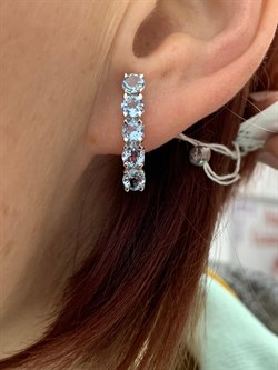 *Серьги Аквамарин цв Белое арт. 21219-389 вес 3,95 г - фото 201104 *Серьги Аквамарин цв Белое арт. 21219-389 вес 3,95 г - фото 201104