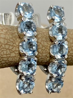 *Серьги Аквамарин цв Белое арт. 21219-389 вес 3,95 г - фото 201106 *Серьги Аквамарин цв Белое арт. 21219-389 вес 3,95 г - фото 201106