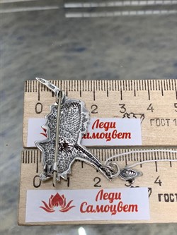 *Брошь Кот Шериф арт. 1738Б-991 вес 7,7 г - фото 201134