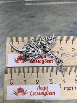 *Брошь Кот Шериф арт. 1738Б-991 вес 7,7 г - фото 201135