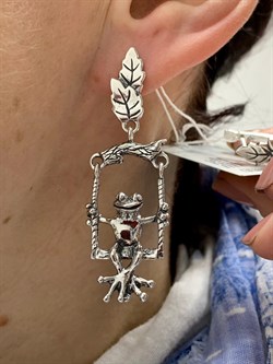 *Серьги Лягушка Приятели арт. 1739С-826 Леди Самоцвет Вес 16,6 г - фото 201144