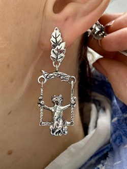 *Серьги Лягушка Приятели арт. 1739С-826 Леди Самоцвет Вес 16,6 г - фото 201145