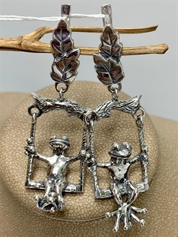 *Серьги Лягушка Приятели арт. 1739С-826 Леди Самоцвет Вес 16,6 г - фото 201147