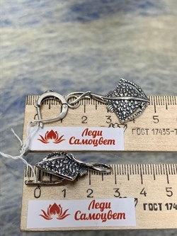 *Серьги Хвостокол Голубой Фианит арт. 1746С-177 вес 10 г - фото 201201 *Серьги Хвостокол Голубой Фианит арт. 1746С-177 вес 10 г - фото 201201